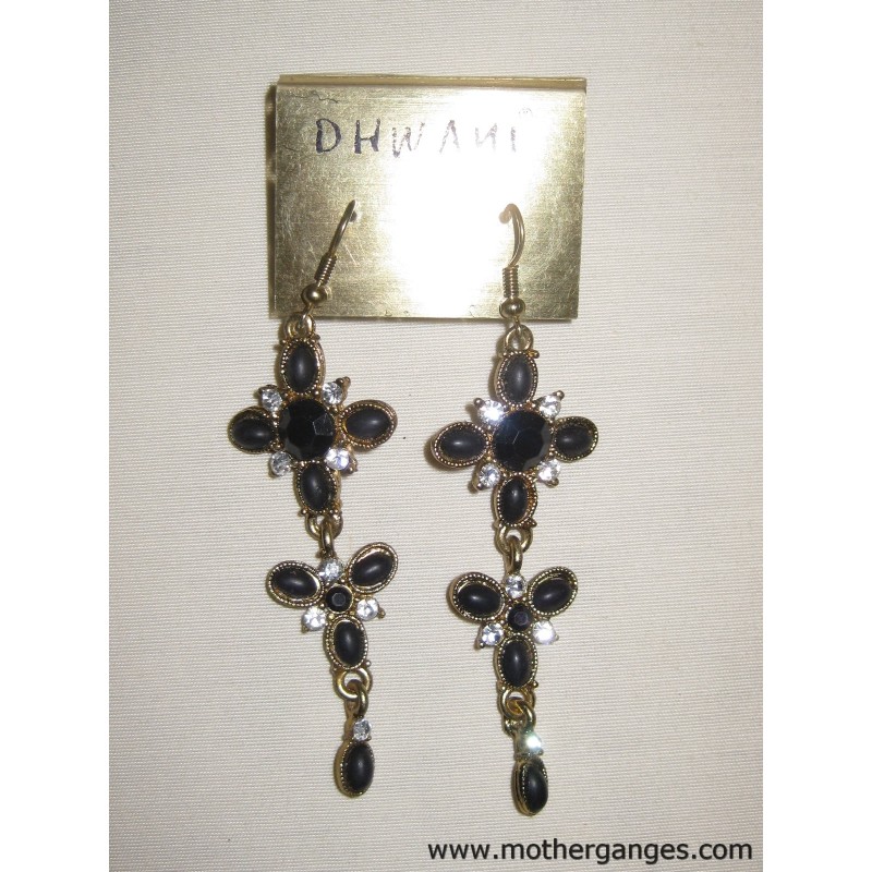 Pendientes indios en negro