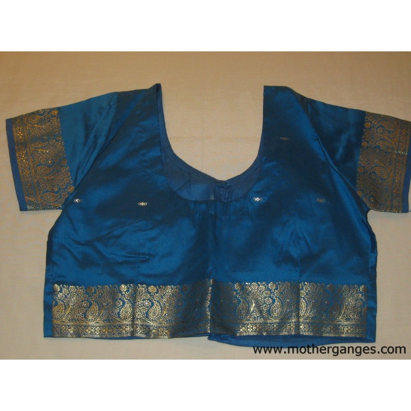 Blusa sari seda azul