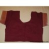 Blusa sari algodón granate bordado mangas